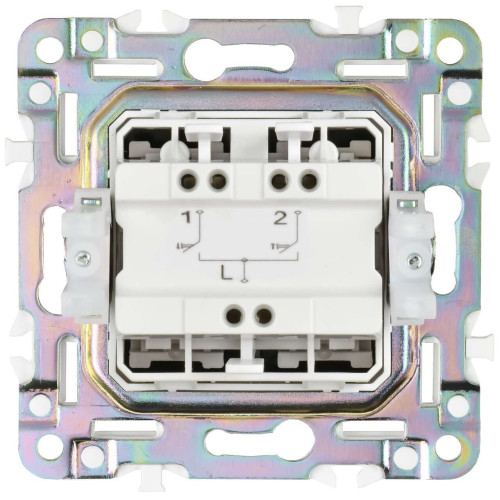SKANDY Выключатель жалюзи 10А SK-V12N металл никель IEK