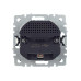 BRITE Розетка 1-местная с заземлением с защитными шторками 16А с USB A+A 5В 3,1А РЮш10-2-БрС сталь IEK