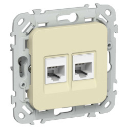 FLITE Розетка 2-местная компьютерная RJ45 категория 6 UTP РК6-2-0-ФлН навахо IEK