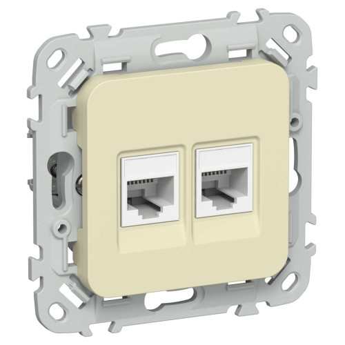 FLITE Розетка 2-местная компьютерная RJ45 категория 6 UTP РК6-2-0-ФлН навахо IEK