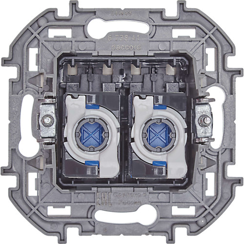 INSPIRIA Розетка компьютерная двойная RJ45 категория 6 UTP слоновая кость