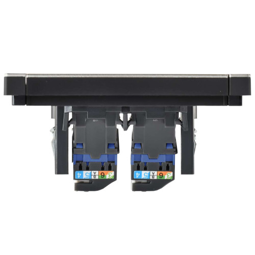 FORTE&PIANO Розетка компьютерная двойная RJ45 кат.6 FP634M металл шампань IEK