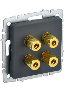 BRITE Аудиорозетка 4-местная РА10-БрГ графит IEK