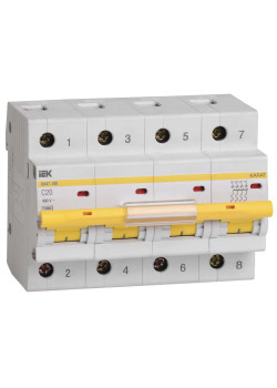 KARAT Автоматический выключатель ВА47-100 4P C 20А 10кА IEK