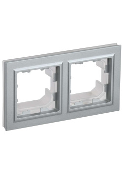 BRITE Рамка 2-местная IP44 РУ-2-БрА-44 алюминий IEK
