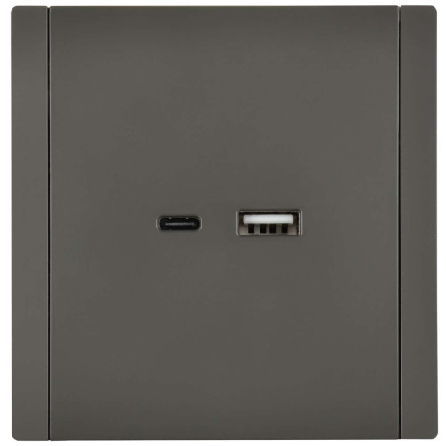 FORTE&PIANO Розетка USB A+C 18Вт FP351 серый IEK FORTE&PIANO Розетка USB A+C 18Вт FP351 серый IEK