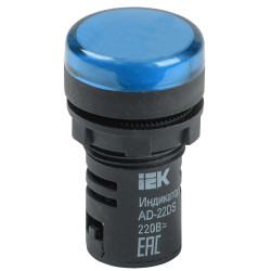Лампа AD22DS(LED)матрица d=22мм синий 230В IEK