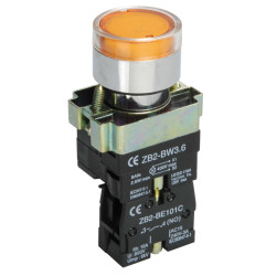 Кнопка управления LAY5-BW3561 с подсветкой желтый 1NO IEK