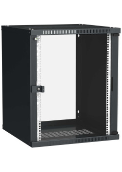 ITK Шкаф настенный LINEA WE 15U 600х650мм дверь стекло черный