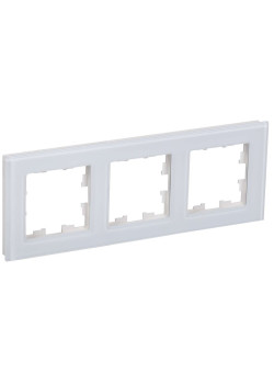 BRITE Рамка 3 -местная РУ-3-2-БрБ стекло белый IEK