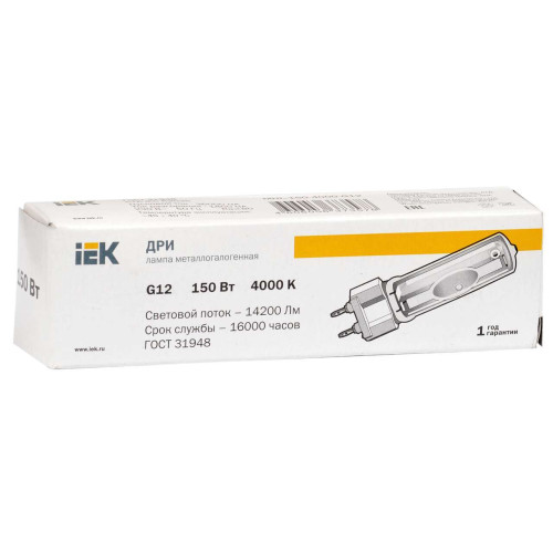 Лампа металлогалогенная ДРИ 150Вт 4000К G12 CDM-T IEK