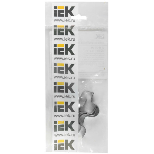 ELASTA Скоба металлическая двухлапковая d=19-20мм с крепежным отверстием 6х4 (10шт/упак) IEK