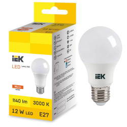 LED Bulb A60 12W 3000K E27 IEK