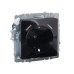 BRITE Розетка 1-местная с заземлением с защитными шторками 16А с USB A+A 5В 2,1А РЮш10-1-БрЧ черный IEK