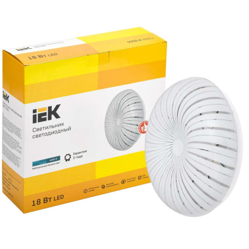 Светильник светодиодный ДПБ 2006 18Вт IP20 4000К круг белый IEK