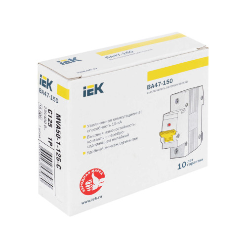 KARAT Автоматический выключатель ВА47-150 1P C 125А 15кА IEK