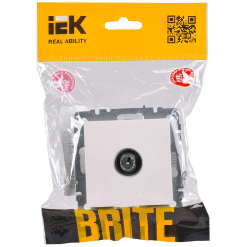 BRITE Розетка TV проходная РТВ10-0-БрЖ жемчуг IEK
