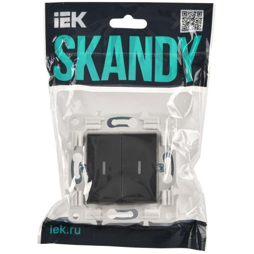 SKANDY Выключатель 2-клавишный проходной с индикацией 10А SK-V10T титан IEK