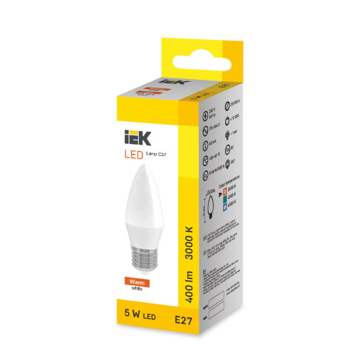 LED Candle C37 5W 3000K E27 IEK