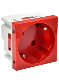 PRIMER РКС-20-32-П-45 Розетка 45град с заземляющим контактом защитной шторкой и винтовым зажимом (2 модуля) красная IEK