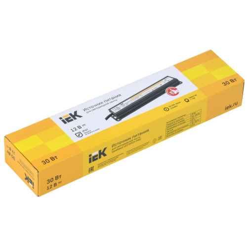 Драйвер LED ИПСН-PRO 30Вт 12В блок-шнуры IP67 IEK