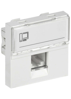 Розетка компьютерная РКИ-20-00-П RJ-45 UTP кат.5e (на 2 модуля) ПРАЙМЕР белая IEK