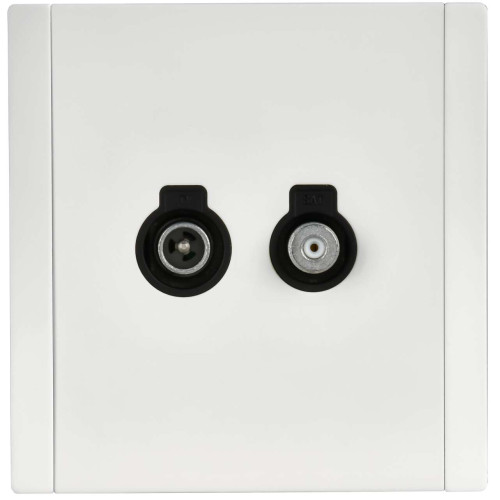 FORTE&PIANO Розетка двойная TV+SAT FP238M металл белый IEK