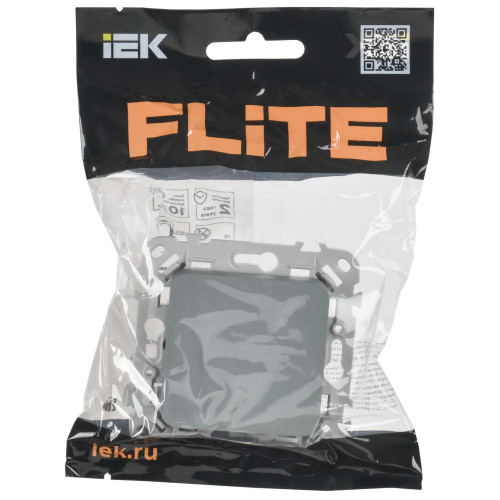 FLITE Выключатель 1-клавишный перекрестный 10А ВС71-1-0-ФлС серый IEK