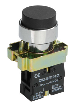 Кнопка управления LAY5-BL21 без подсветки черная 1NO IEK