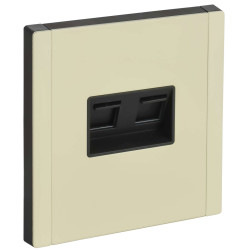 FORTE&PIANO Розетка двойная RJ11+RJ45 кат.5E FP835M металл серый сланец IEK