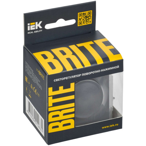 BRITE Светорегулятор поворотно-нажимной 600Вт СС10-1-0-БрМ маренго IEK