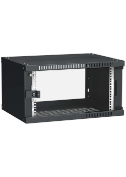 ITK Шкаф настенный LINEA WE 6U 600х450мм дверь стекло черный