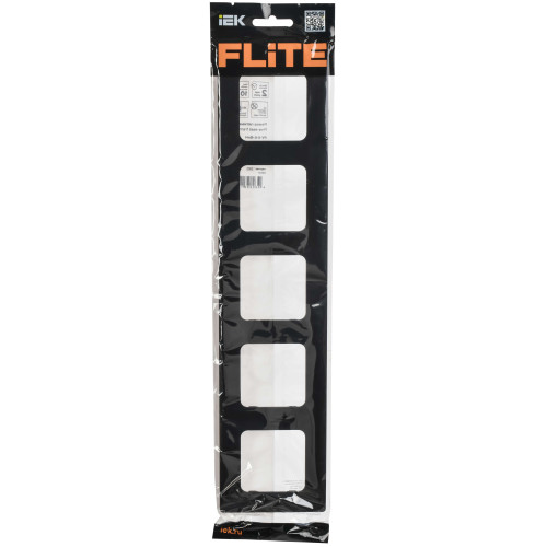 FLITE Рамка 5-местная РУ-5-К-ФлЧ черный IEK