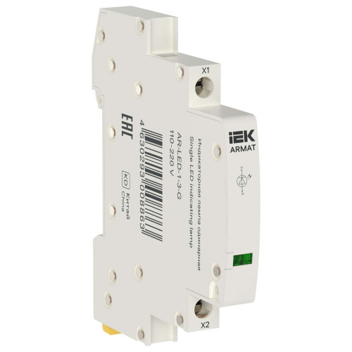 ARMAT Лампа индикаторная одинарная LED 110-220В DC зеленая IEK