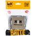 BRITE Розетка двойная RJ11+RJ45 кат.5E РК/Т12-БрШ шампань IEK