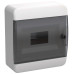 TEKFOR Корпус пластиковый ЩРН-П-8 IP41 черная прозрачная дверь IEK