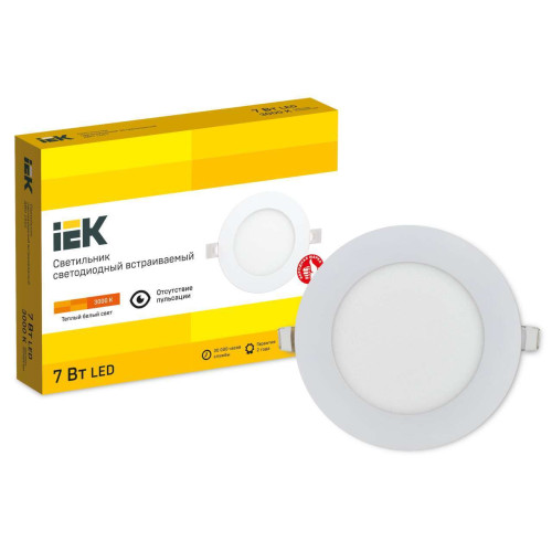 Светильник ДВО 1601 белый круг LED 7Вт 3000 IP20 IEK