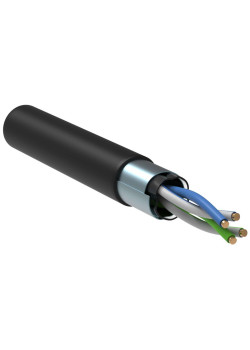 ITK Витая пара F/UTP кат.5E 2х2х24AWG solid LDPE черный (500м)
