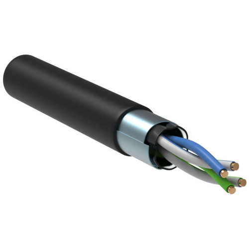 Витая пара F/UTP 5E 24AWG 2PR LDPE 1м черный 305м РФ GENERICA