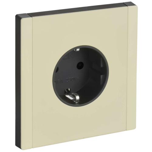 FORTE&PIANO Розетка 1-местная с заземлением без защитных шторок безвинтовое крепление 16А FP814M металл серый сланец IEK