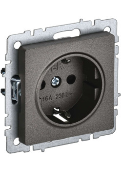 BRITE Розетка 1-местная с заземлением без защитных шторок 16А РС11-1-0-БрТБ темная бронза IEK
