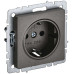 BRITE Розетка 1-местная с заземлением с защитными шторками 16А РС14-1-0-БрТБ темная бронза IEK