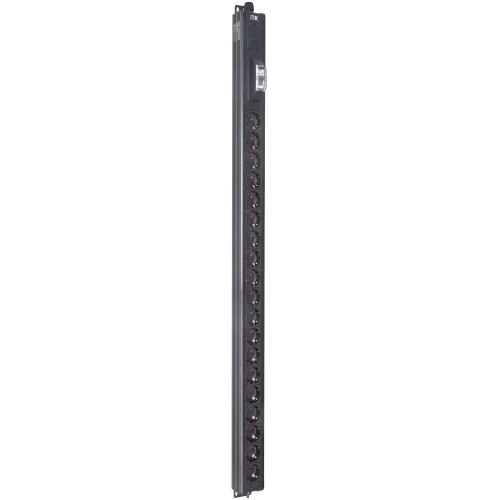 ITK BASE PDU вертикальный PV0111 25U 1 фаза 16А 19 розеток SCHUKO (немецкий стандарт) кабель 2,6м вилка SCHUKO (немецкий стандарт)