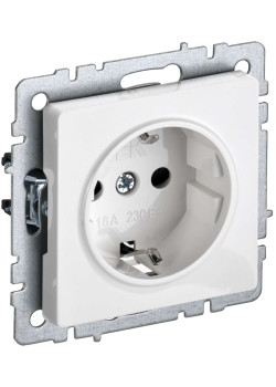 BRITE Розетка 1-местная с заземлением без защитных шторок 16А РС11-1-0-БрБ белый IEK