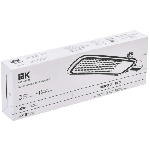 Светильник светодиодный консольный ДКУ 1012-100Ш 5000К IP65 серый IEK