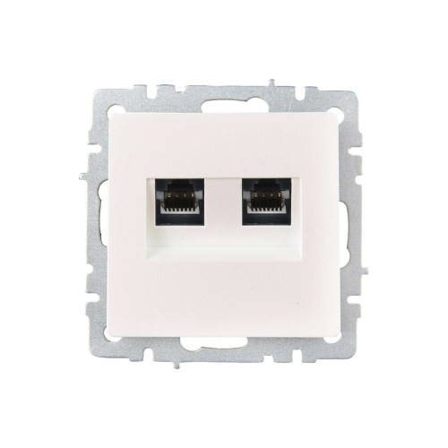 BRITE Розетка компьютерная двойная RJ45 кат.6 РК11-2-БрЖ жемчуг IEK