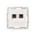 BRITE Розетка компьютерная двойная RJ45 кат.6 РК11-2-БрЖ жемчуг IEK