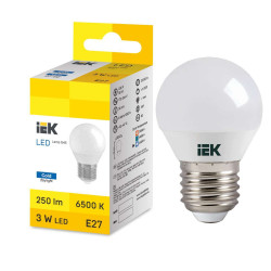 LED Globe G45 3W 6500K E27 IEK