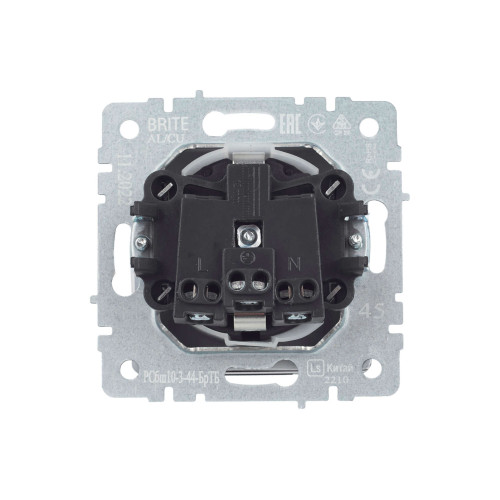 BRITE Розетка 1-местная с заземлением с защитными шторками и крышкой 16А IP44 РСбш10-3-44-БрТБ темная бронза IEK