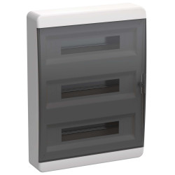 TEKFOR Корпус пластиковый ЩРН-П-54 IP41 черная прозрачная дверь IEK